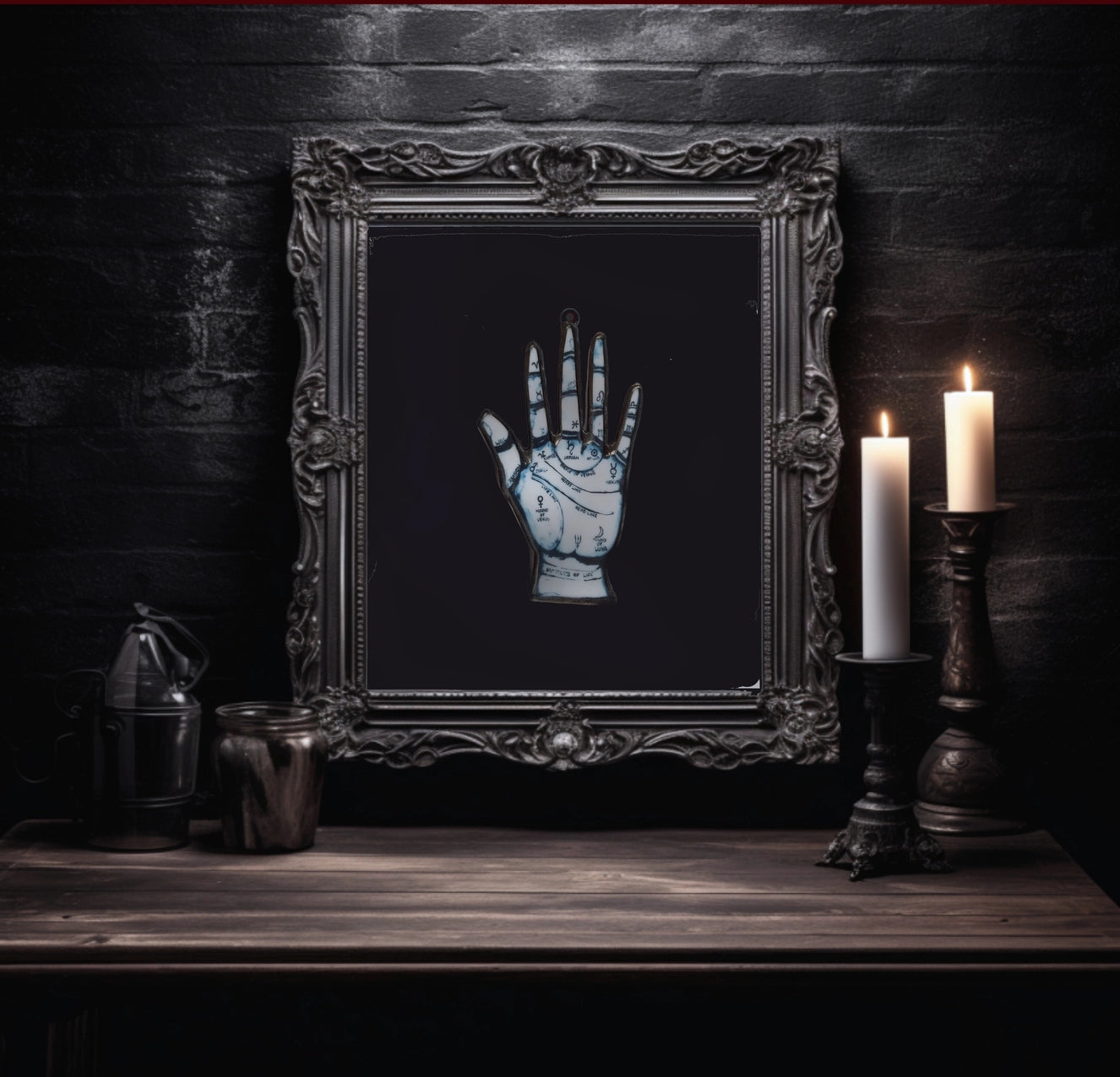 🔮 “Palm of Fate” – Mystic Hand Glass Art Ornament
