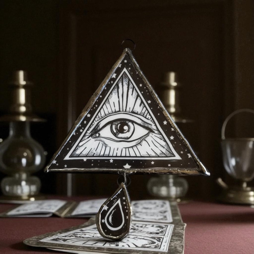 👁️ “The All-Seeing Eye” – Mystic Oracle Enameled Glass Ornament