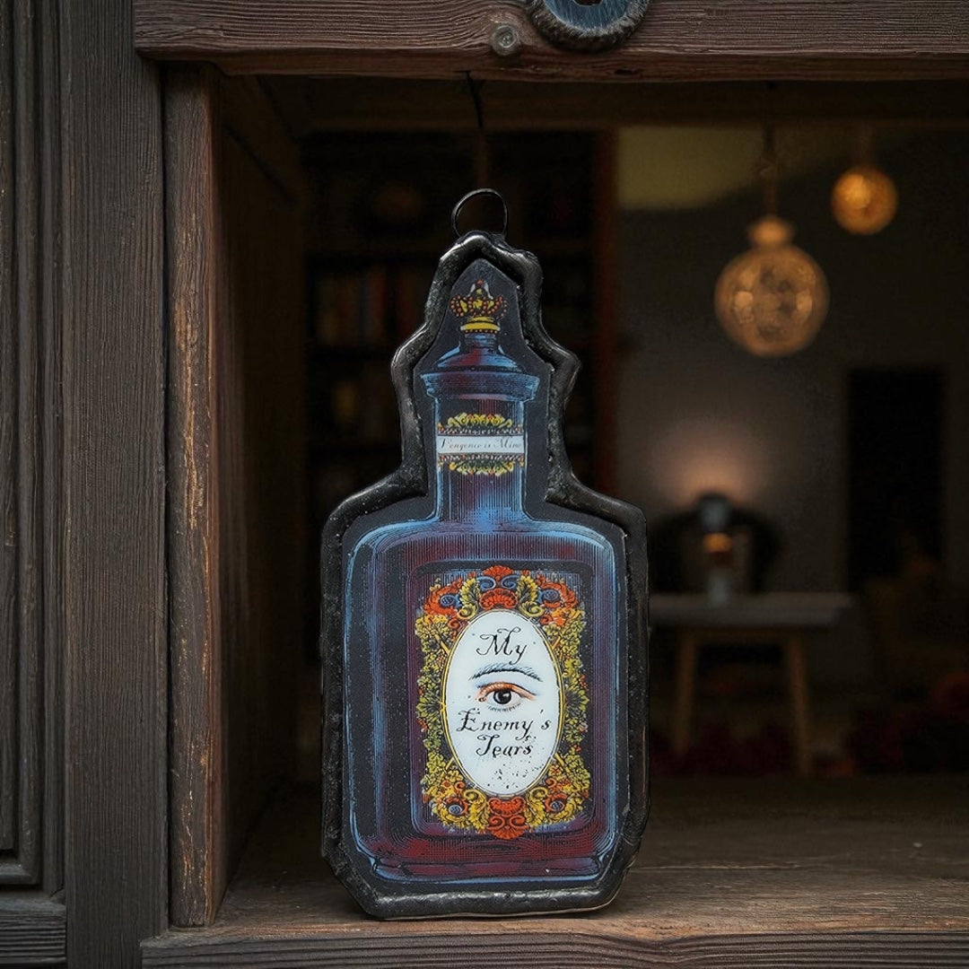 🧪 “My Enemy’s Tears” – Victorian Curiosity Glass Ornament