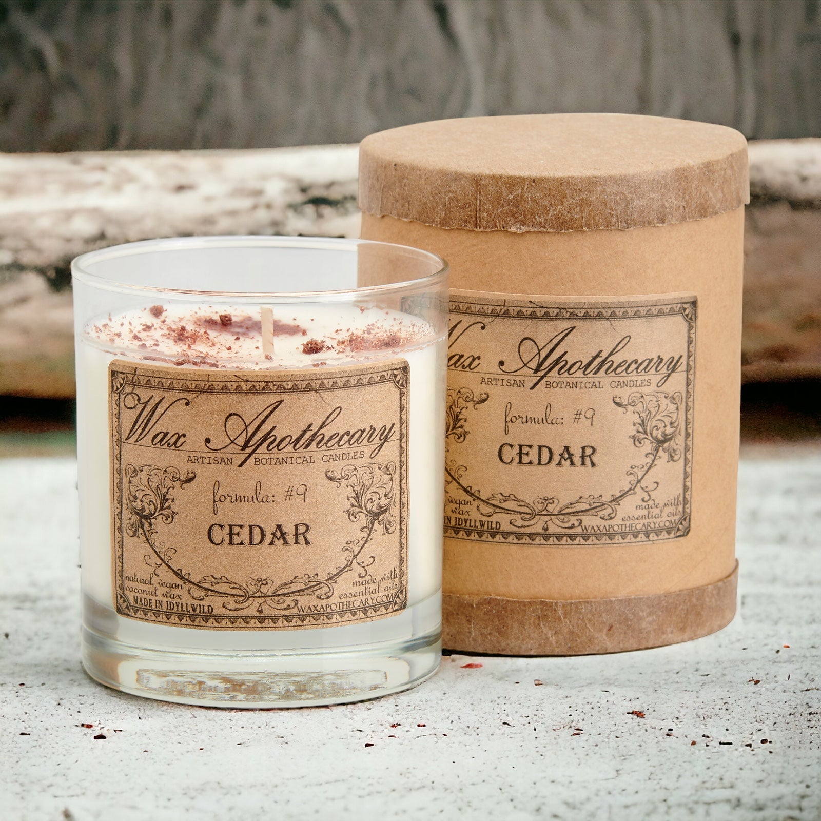 Cedar 7 oz Botanical Candle in Scotch Glass