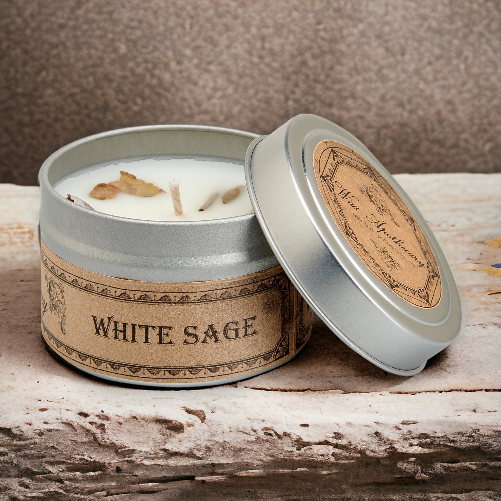 White Sage Botanical Candle Travel Tin