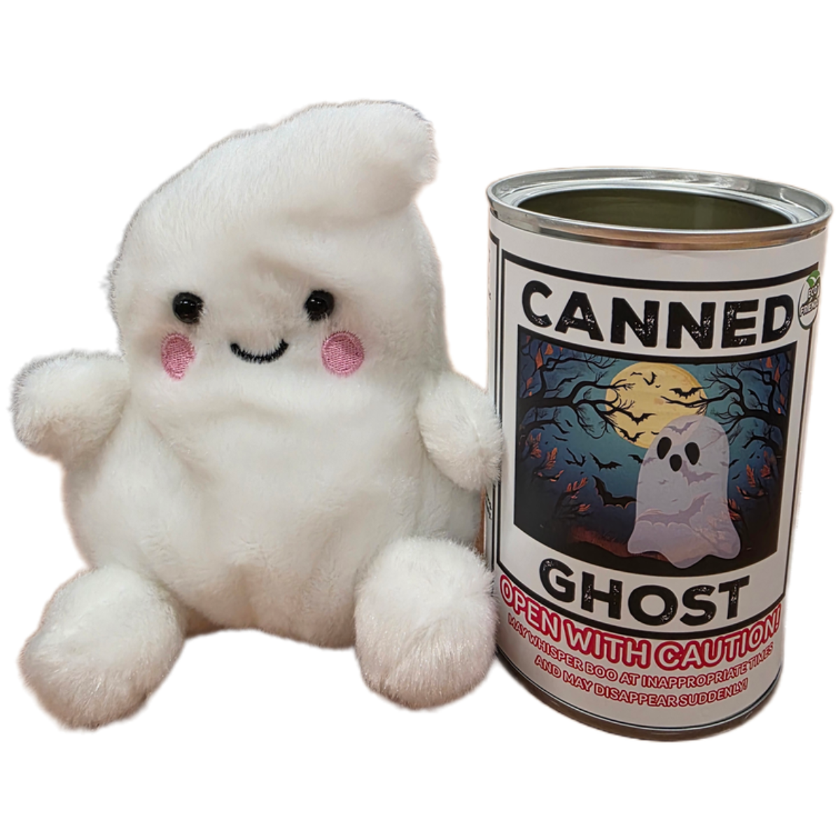 Canned Ghost – Haunted Plush Spirit Collectible in a Can (Spooky Paranormal Novelty Gift)