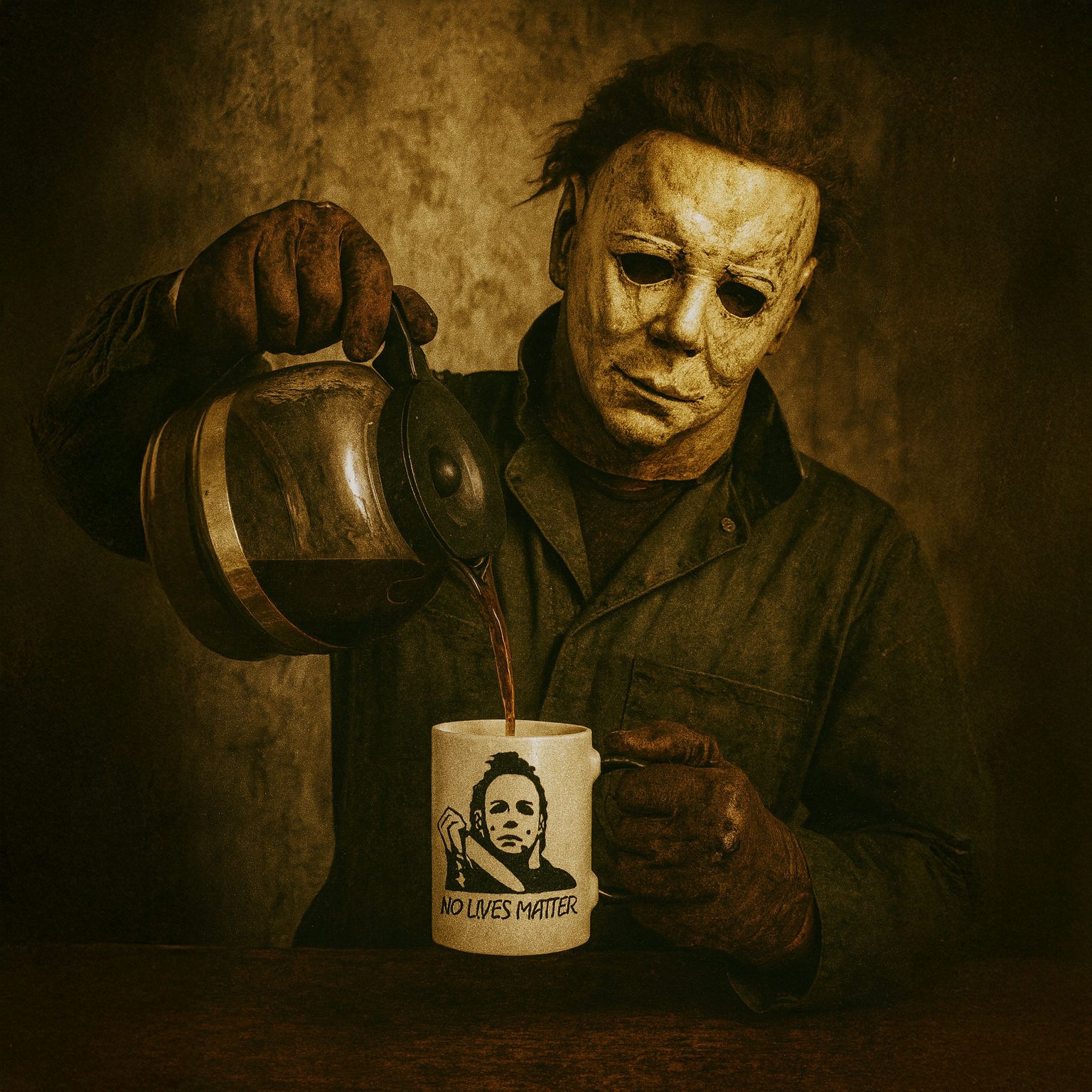"No Lives Matter” Horror Mug – Spooky Funny Coffee Cup for Horror Fans