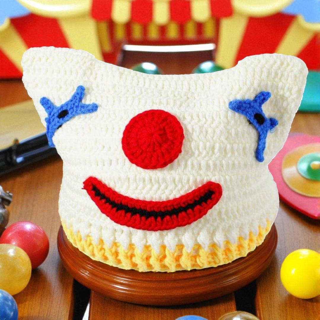 🎪 Carnival of Chaos Crochet Beanie – Creepy Clown Edition 🤡