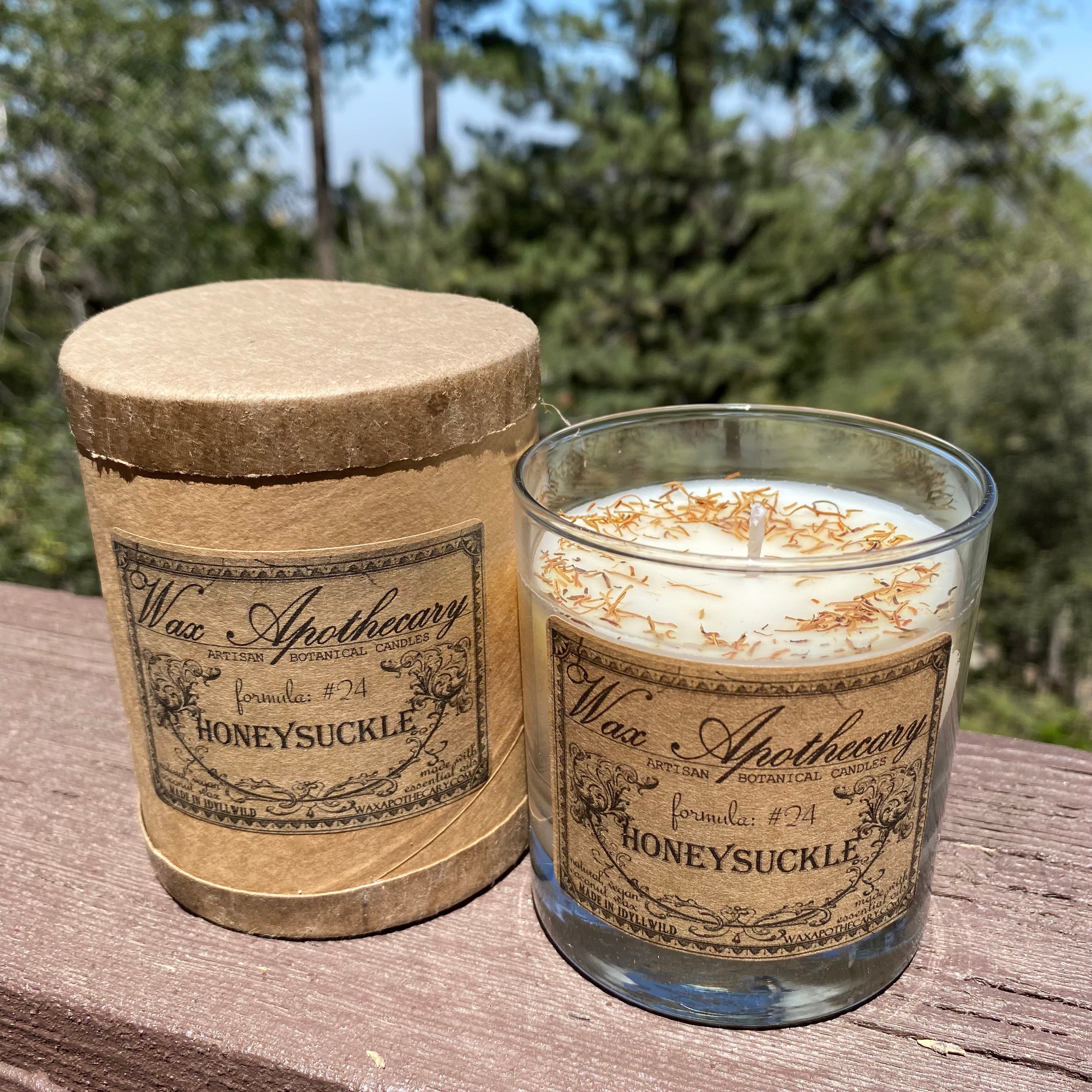 Honeysuckle 7 oz Botanical Candle in Scotch Glass *Seasonal