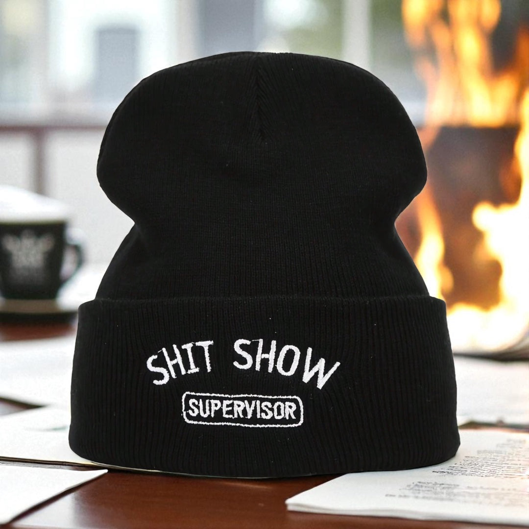 “Sh*t Show Supervisor” Beanie – Funny Knit Cap for Chaos Managers