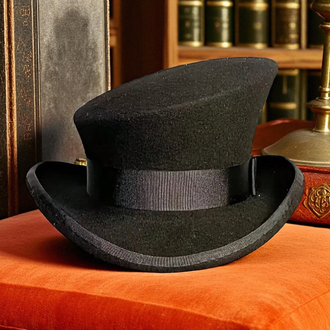 The Curio Top Hat – Steampunk Surrealist Victorian Statement Hat BLACK