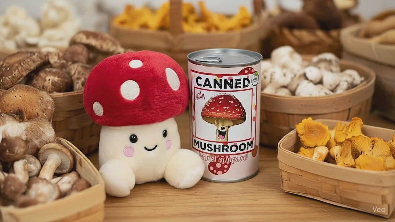 Canned Woodland Mushroom – Idyllwild Forest Forager Plush Collectible in a Can