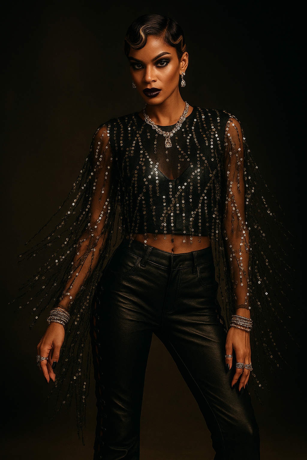 “Starlit Siren”  Sequin Blouse