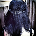 Vintage Viking Black Raven Hair Clip Duckbill Clip