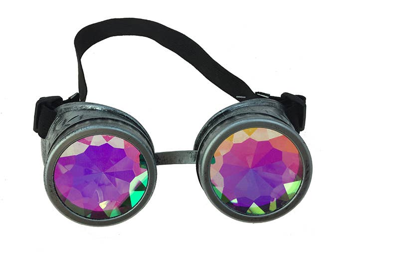 Silver Goggles With Kaleidoscope Lens