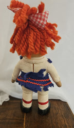 Vintage Raggedy Ann Character Doll with Molded Vinyl Head and Yarn Hair small