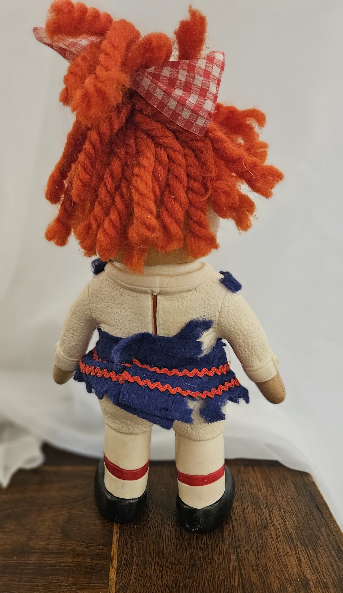 Vintage Raggedy Ann Character Doll with Molded Vinyl Head and Yarn Hair small