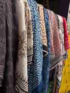 Organic Cotton Large Block Print Scarf