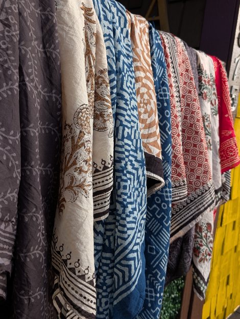 Organic Cotton Large Block Print Scarf