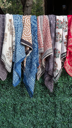 Organic Cotton Large Block Print Scarf