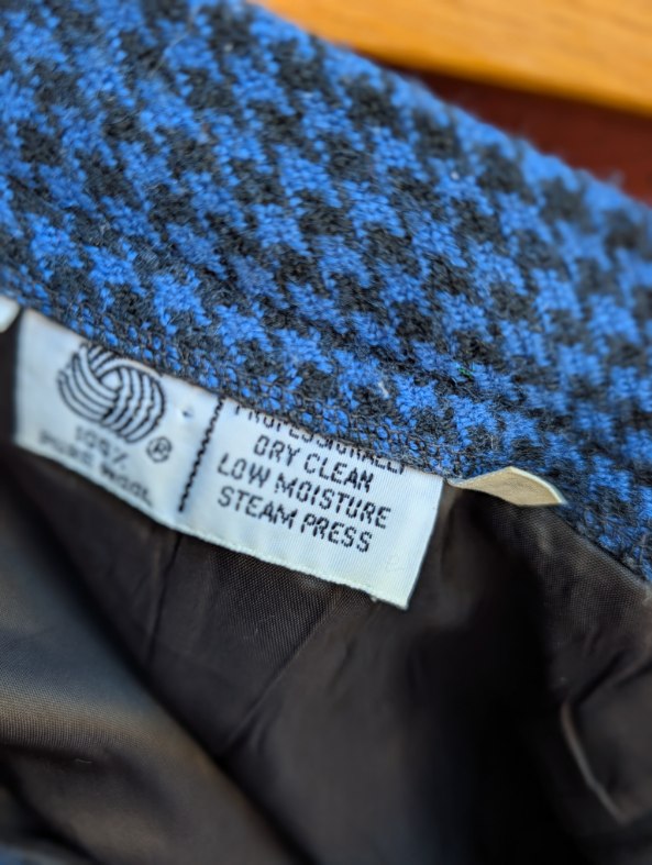 Vintage Houndstooth Wool Skirt