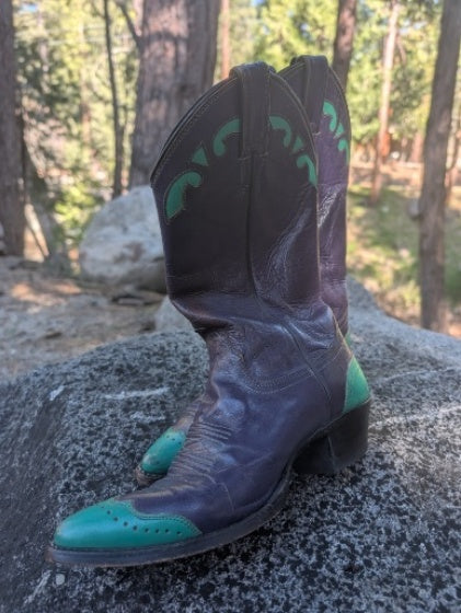 Vintage Purple & Turquoise Boots