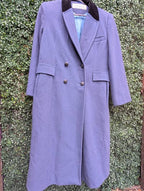 Steel Blue Vintage Wool Double Breasted Overcoat., AR