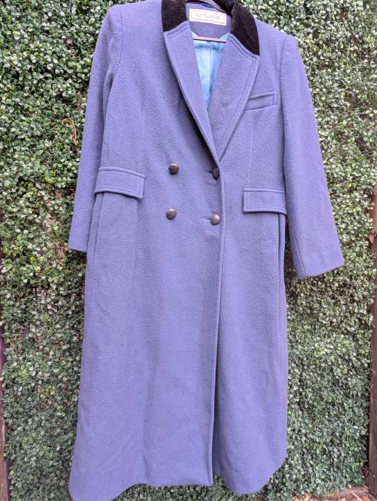 Steel Blue Vintage Wool Double Breasted Overcoat., AR