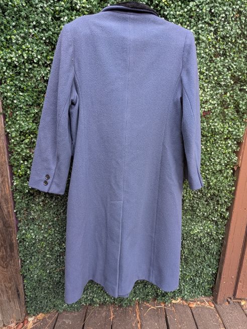 Steel Blue Vintage Wool Double Breasted Overcoat., AR