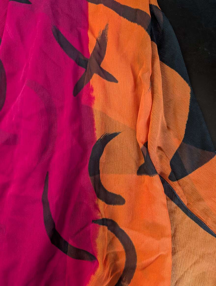 Hand Painted Silk Scarf, Vintage Lisa L.