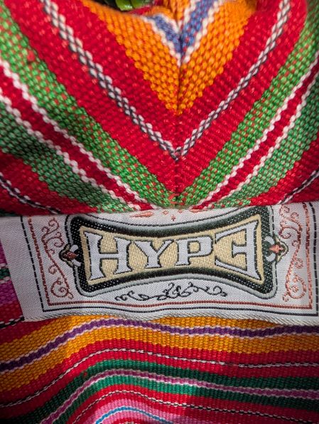 Vintage Denim jacket t 1970's multicolored woven cotton