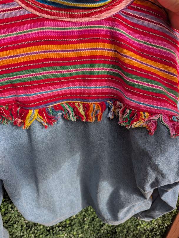 Vintage Denim jacket t 1970's multicolored woven cotton
