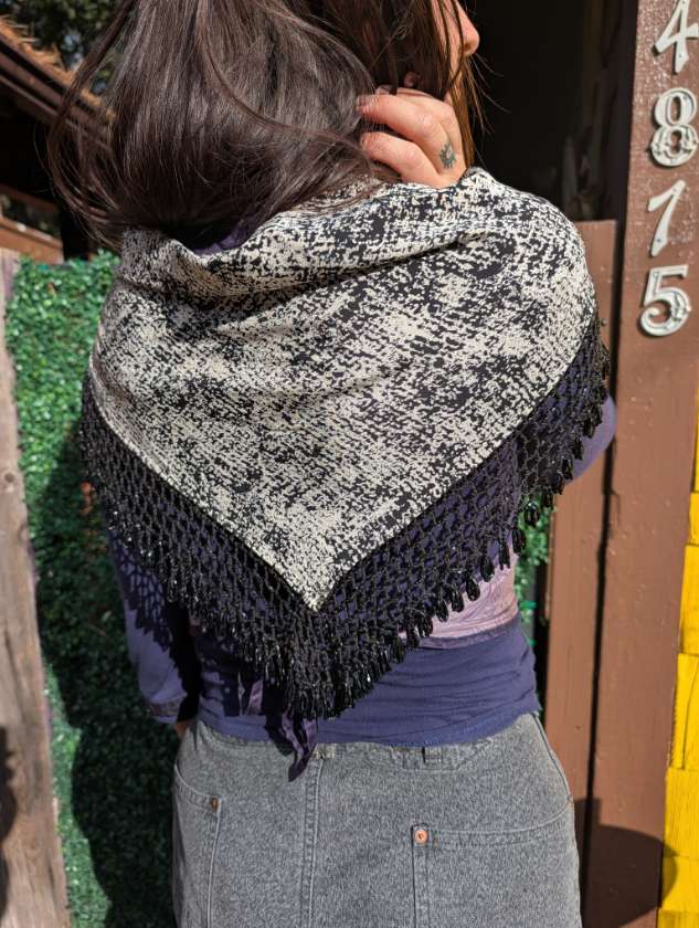 Fancy Fringe (vintage shawl w/ beadwork)