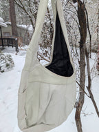 Ecru Leather Utilitarian Bag, one size fits all
