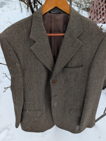 Vintage Tweed Blazer, Made in Italy, Wool