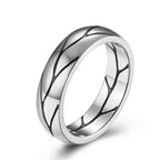 Minimalist Cracked Geometric Ring for Men - Titanium Steel Adjustable Band