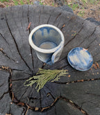Unravel Arts Faded Denim Vessel + lid