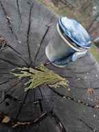 Unravel Arts Faded Denim Vessel + lid