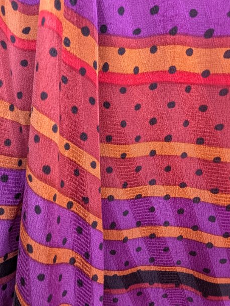 Silk Polka Dot Dress, Handmade & Vintage