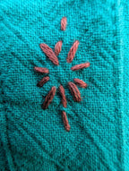 Teal Tunic 100% Cotton hand stitching detailing