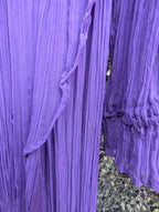 Gauzy Cotton Plissé Dress in deep purple