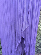 Gauzy Cotton Plissé Dress in deep purple