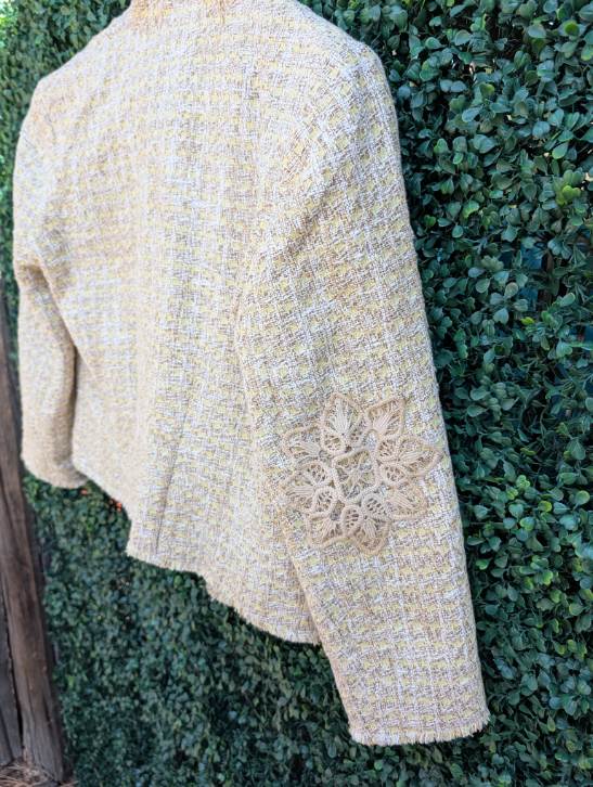 Ann Taylor Suit Embellished with Vintage Doileis