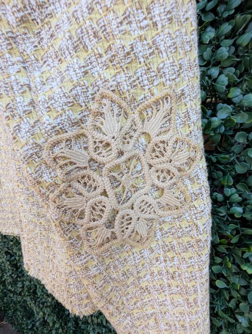 Ann Taylor Suit Embellished with Vintage Doileis