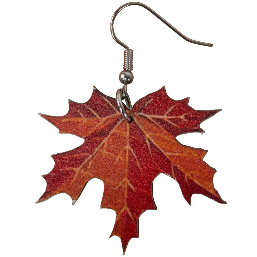 WOOD FALL LEAVES EARRING