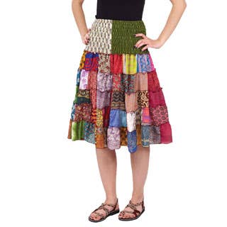 Recycled Sari Patchwork Skirt