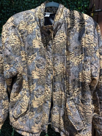 Vintage Animal Print Quilted Waistcoat