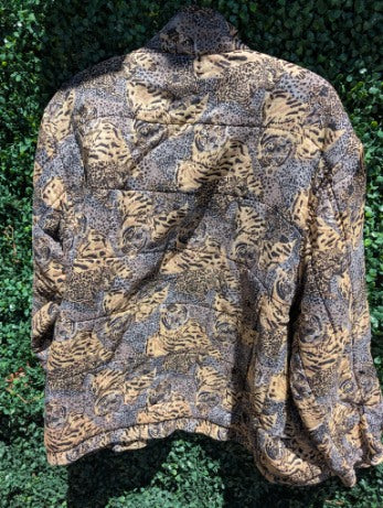 Vintage Animal Print Quilted Waistcoat