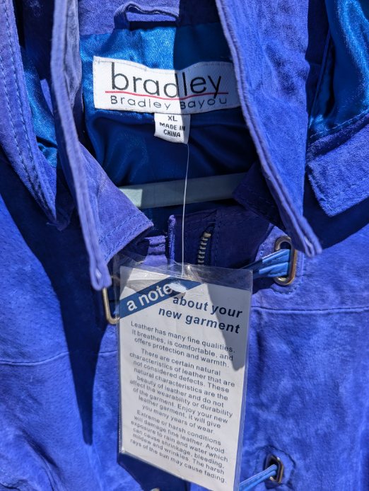 Cobalt Leather Jacket Hood (size XL) Vintage JGD
