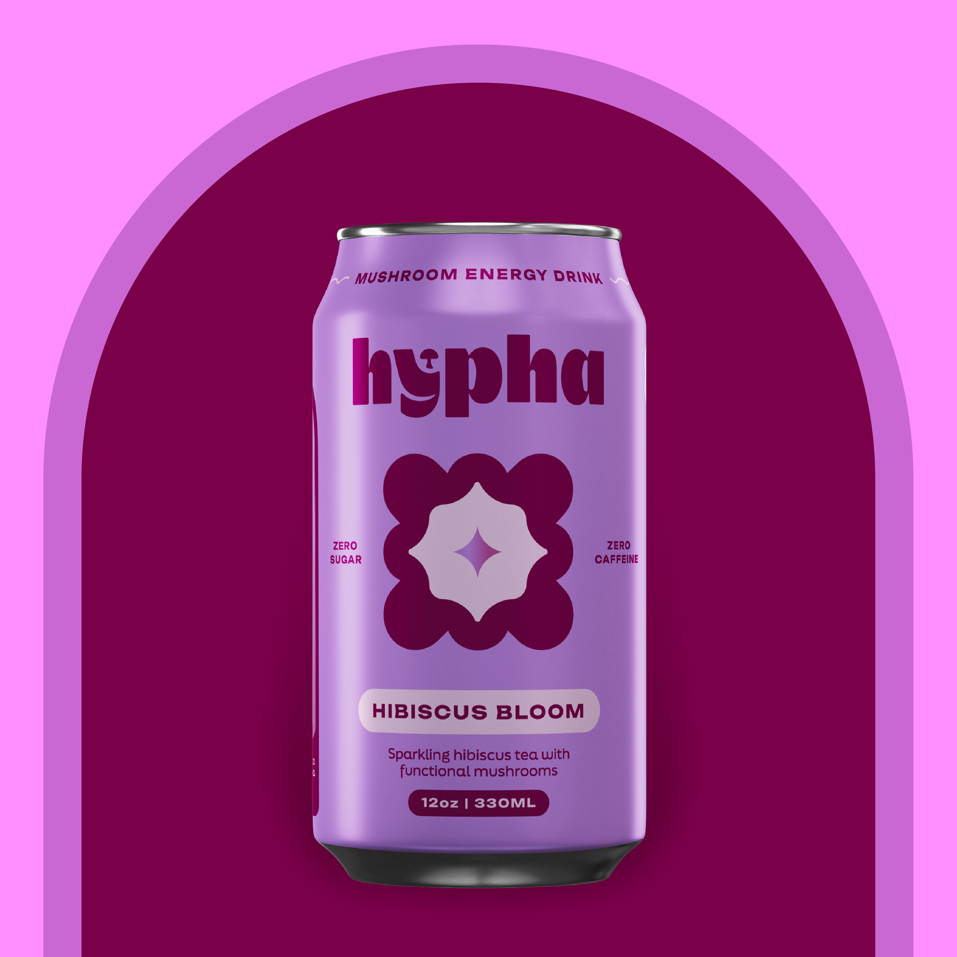Hypha Mushroom Energy Drink - Hibiscus Bloom 12can increment