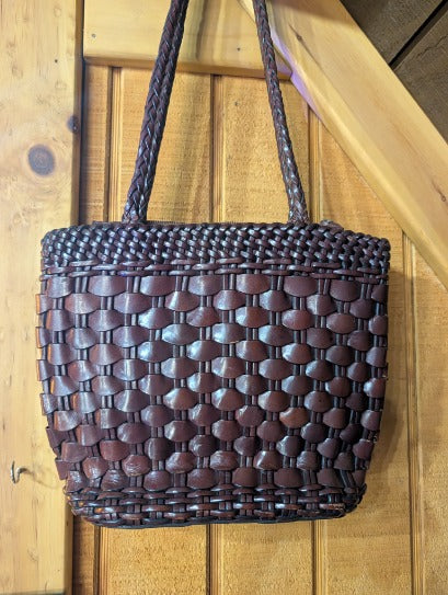 Vintage Woven Leather Shoulder Bag