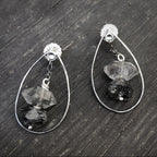 #209 Smoky Quartz Oval Point Earrings by Emily Burton