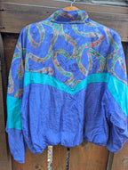 Vintage 90s Crinkle Windbreaker - Purple & Teal | The Funky Bazaar