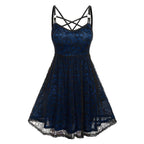 Gothic Lace Skull Splicing Sling Sexy Dress